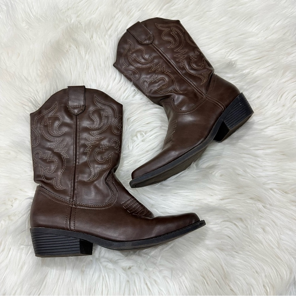 Rampage Wittney Faux Leather Cowgirl Boots Sz 7.5